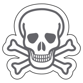 Skull Cross Bones Sticker (Grey)